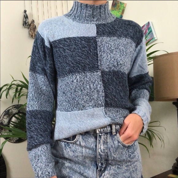 Dress Barn Sweaters - Shades of Denim Color Block Sweater